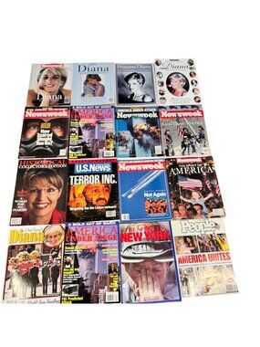 16 Magazines Newsweek People Princess Diana Columbia Space Shuttle Terrorism